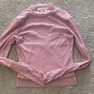 Francesca's Collections pink Long Sleeve Top